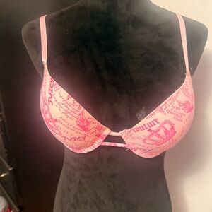 Juicy Couture Pink Script & Crown Underwire Bra